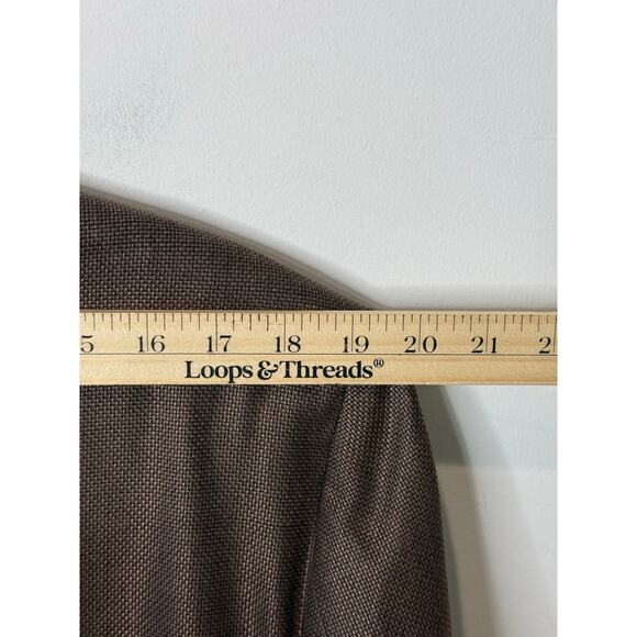 Turnbury Men’s Blazer 44L Brown Wool Silk Blend Sport Coat Two-Button Jacket - Picture 8 of 9